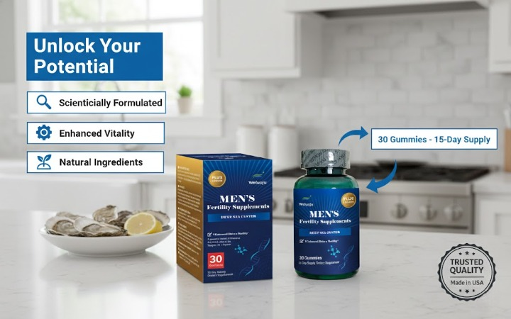 Weluoju MEN'S Fertility Supplements - Deep Sea Oyster Extract with Maca & Ginseng