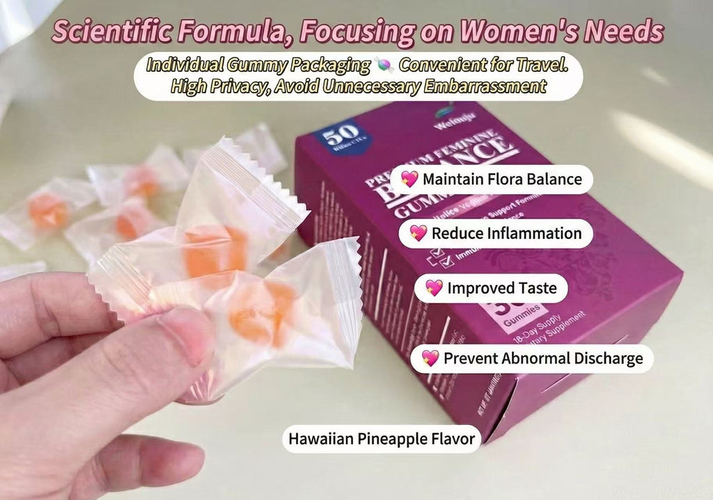 Weluoju Premium Feminine Balance Gummies - 50 Billion CFUs for Vaginal Health & pH Balance