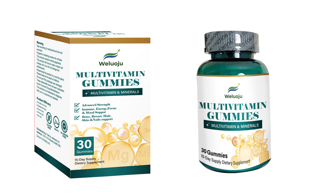 Weluoju Multivitamin Gummies - Immune, Energy & Beauty Support (30 Count)